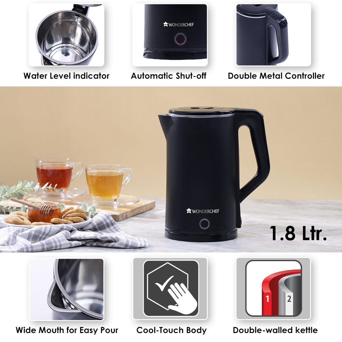 Electric Kettle Cool Touch 1.8L