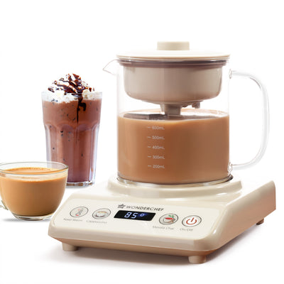Chai Magic, Fully Automatic Tea & Cappuccino Maker, Make Masala Chai/Cutting Chai/Kahwa/, No Spills, No Overcooking, 4 Modes, Boil Milk/Water/Coffee, 500ML Glass Jar, 2-Yr Warranty
