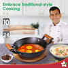 Ferro Light 24cm Kadhai | 2.3L | Acacia Wooden Handles | Gravity Moulding Technology | No Chemical Coating