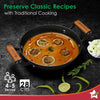 Ferro Light 28cm Kadhai | 3.2L | Acacia Wooden Handles | Gravity Moulding Technology | No Chemical Coating