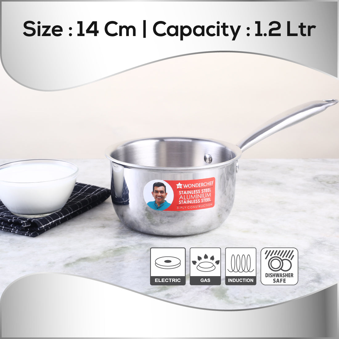 Nigella Triply Sauce Pan 14 cm