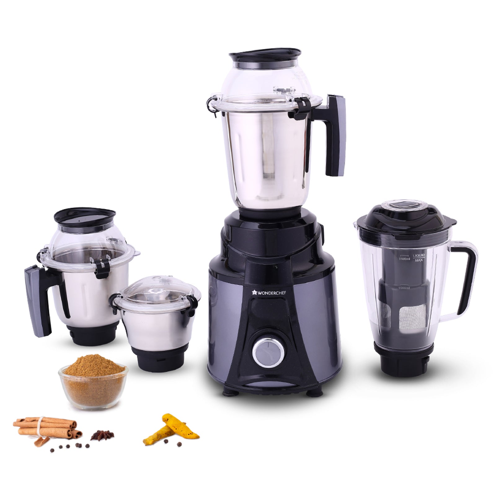 Galaxy Mixer Grinder 750W, 4 Jars, Black
