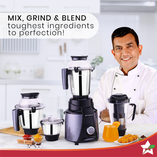 Galaxy Mixer Grinder 750W, 4 Jars, Black