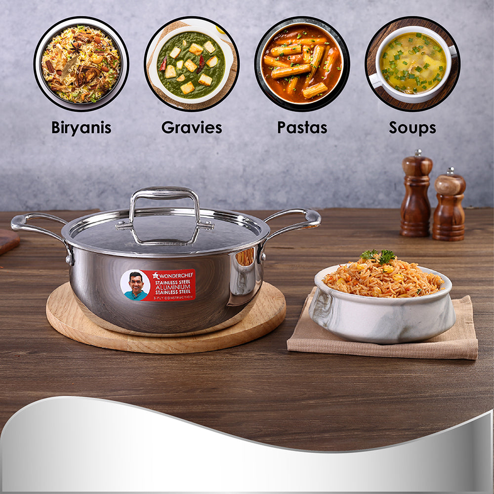 Nigella Triply Casserole with SS Lid 22 cm