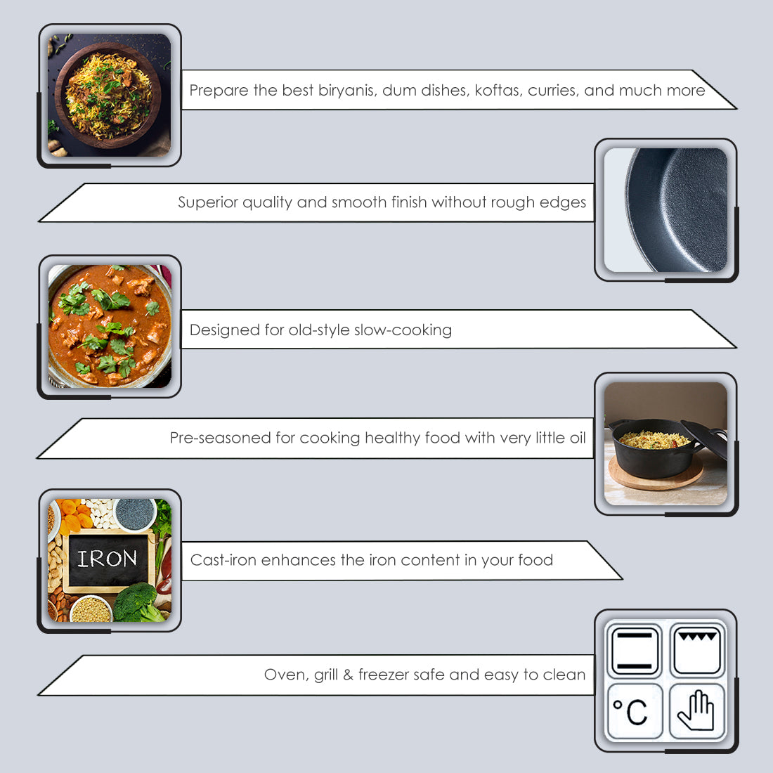 Forza Cast-iron Casserole With Lid 25cm, 4.7L, 3.8mm