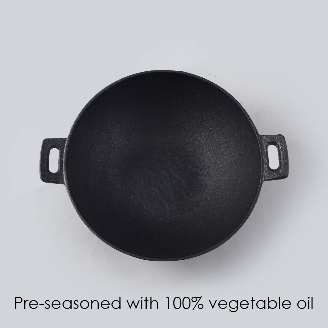 Forza Cast-iron Kadhai / Wok, 24cm, 1.9L