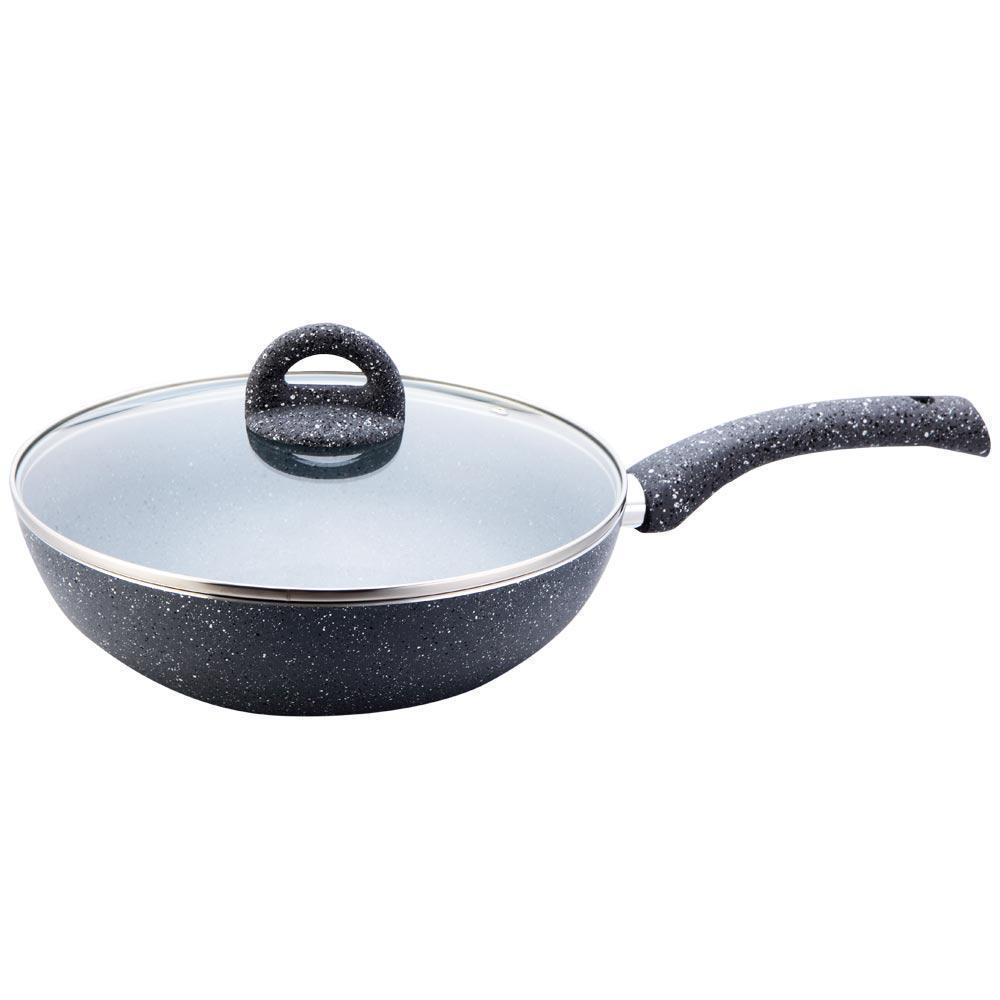 Wonderchef Granite 24Cm Wok With Lid