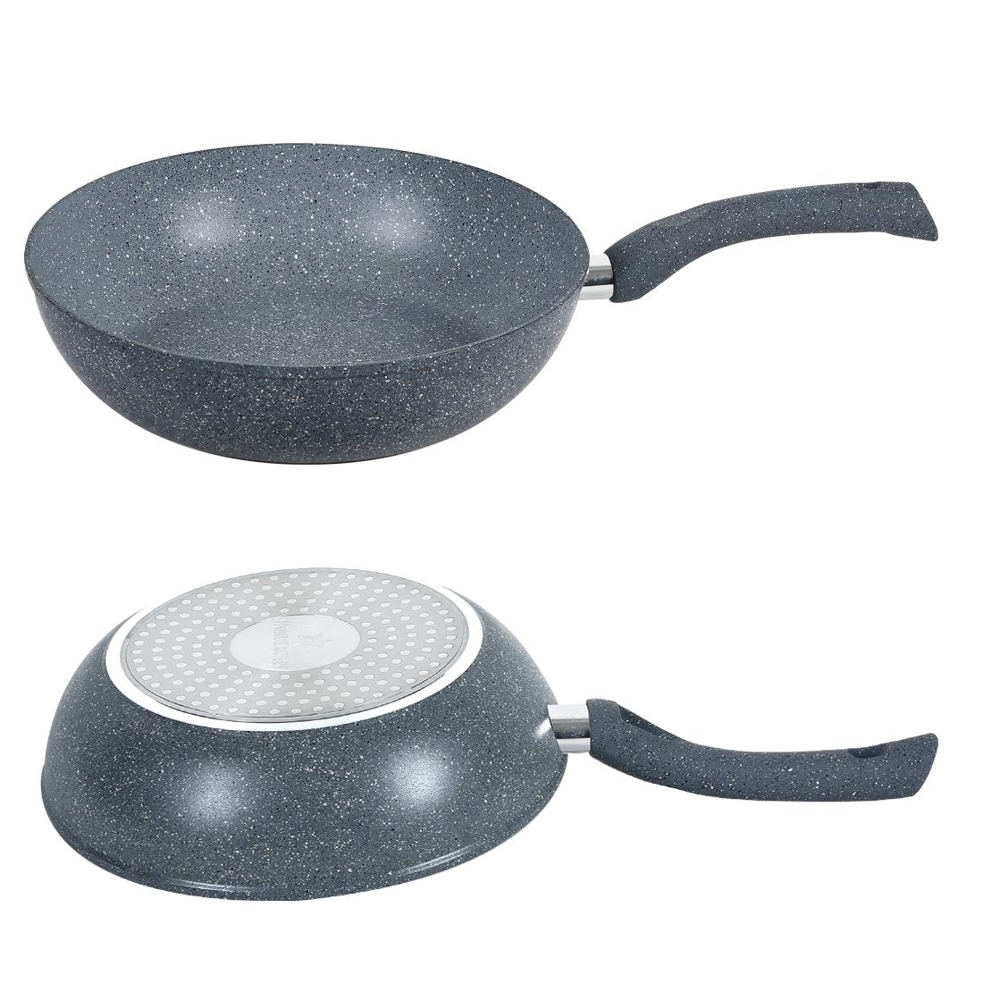 Wonderchef Granite 24Cm Wok With Lid